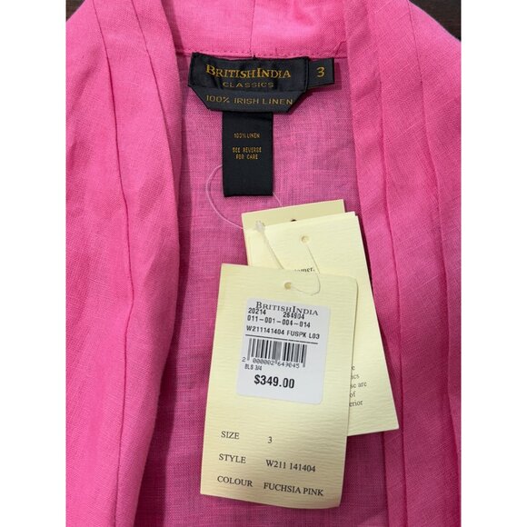 British India Classics Women's Top Irish Linen Wrap Asymmetrical Hem - Picture 4 of 8